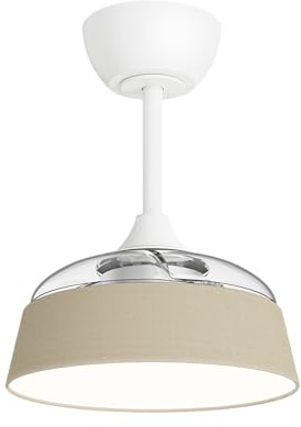 Sulion - Ventilador de Techo Silencioso con Luz Wizz Stilo Retráctil– Motor DC, Luz LED Regulable, Función Verano/Invierno, Mando a Distancia – Ø55 cm