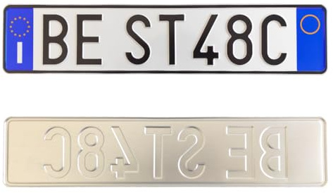 Targa Personalizzata Modello Posteriore con Lettere e Numeri in Rilievo, Incisa su Alluminio Catarifrangente, Made in Italy