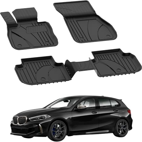 Sahler Golvmattor bilmattor kompatibla med BMW F70 HB 1-serien 2024–2026 | 4,5D premium TPE-gummi halkskydd gummimattor vattentät bil bilmatta svart