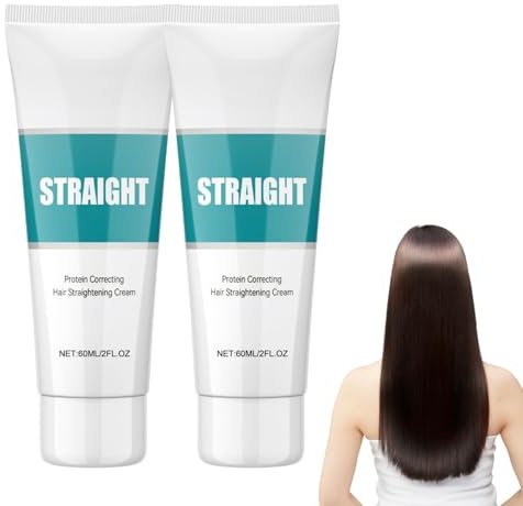 Crema lisciante per capelli Wadexr, creme liscianti per capelli ricci con proteine della seta e lucentezza, trattamento correttivo naturale, trattamento correttivo con proteine (2pcs)