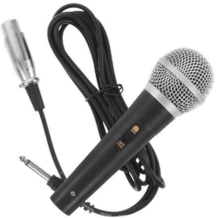 Milisten Wired Dynamic Microphone for Singing Handheld Mic Cord Plug in Mic for Karaoke Speaker Professional Vocal Microphone