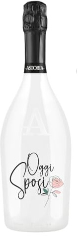 BRANDGIFT.IT Bottiglia Personalizzata Matrimonio Astoria Spumante Brut 75 ml Perlage Fine Persistente Sapore Fitto Ed Equilibrato Bottiglia Prosecco Personalizzata Matrimonio Per Brindisi Originali