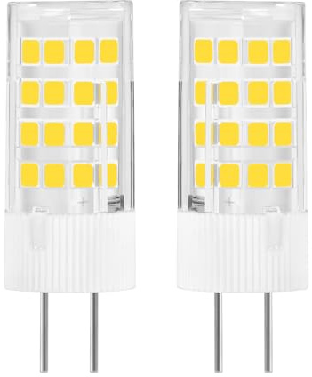 Bonping G5.3 GY5.3 LED Bulb AC12V DC 12V-24V - 4W 45W Halogen Equivalent - 3000K Warm White 360° Beam Angle Bi-Pin Light for RV Landscape Under Cabinet - 2 Pack