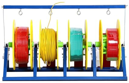 Cable Reel Holder And Dispenser,Portable Folding Wire Spool Rack - 4 Reel Cable Dispenser for Electrical Wire Storage - Ideal for Industrial & Retail Use - Organize Your Workspace Efficientl