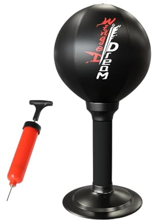 KiBcsLic Desktop Punching Ball mit Saugnapf Basis Boxsack für Den Schreibtisch Trainingsball für Büro Schlagball für Erwachsene Und Kinder Aus PU Und Edelstahl