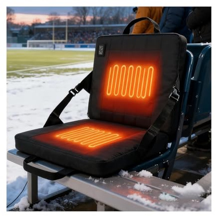 Heated Stadium Seat Cushion, Portable 3-Level Warming Pad for Bleachers, Outdoor Camping, Hiking & Beach, Rechargeable Heating Pad