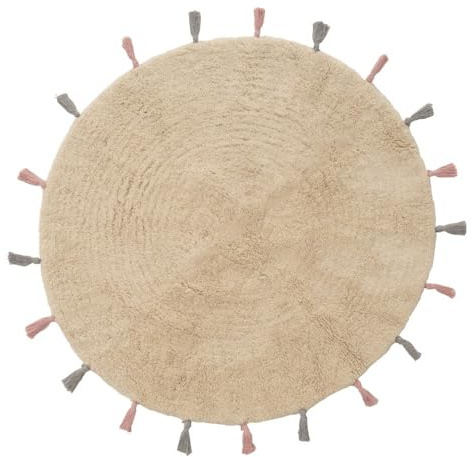 CASASELECCION Alfombra de Algodón Beige Lavable con Gramaje 1500 Gr/m2. Apta para Lavadora a 30 Grados y Planchado Suave. Diseño Sencillo para Cualquier Estancia. (Beige 90x90 cm)