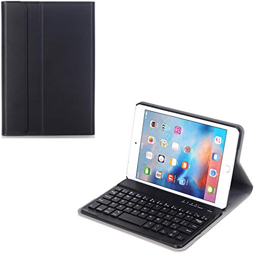 J&H - Funda con Teclado para iPad Mini 4 (Piel sintética, Teclado inalámbrico con Bluetooth para iPad Mini 4)