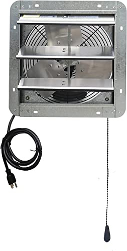 iLIVING 12 Wall Mounted Shutter Exhaust Thermostat Control-3 Speeds Vent Fan For Home Attic, Shed, or Garage Ventilation, 960 CFM, 1200 SQF Coverage Area, Variable, Silver