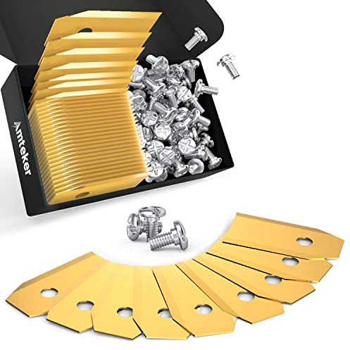 Amteker 30x Titan Messer Klingen, Mähroboter Messer(3g - 0,75mm) + 30 Schrauben für Alle Husqvarna® Gardena® / Automower® Mähroboter, Zubehör für Rasenmäher Roboter, Rasenmäher Ersatzklingen