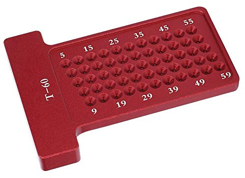Precision Woodworking Tool, Hole Measuring Tool T Type Woodworking Scriber Ruler, Aluminum Alloy Scriber Ruler Hole Positioning Marking Ruler Metric Measuring Carpenter Marking Gauge(Red)