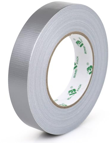 BOMEI PACK Panzertape 1 Rolle 25mm x 50m, Gewebeband Silber Panzerband extra stark Gewebeklebeband Stärke Duct Tape wasserfest