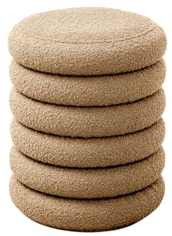 SVITA Blossom XS Hocker mit Stauraum Sitzhocker Ottomane Aufbewahrungsbox Polstersitz Fußhocker Boucle-Polster Beige