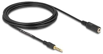 DeLOCK Verlängerungskabel Klinke 3,5 mm 5 Pin Stecker zu Buchse 3 m schwarz