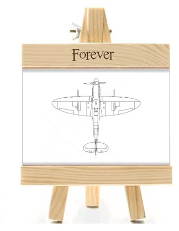 Bilderrahmen mit Flugzeugwaffentechnik, Holz, Tischaufsteller, 10 x 15 cm