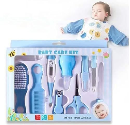Kit de cuidado de la salud del bebé, cepillo de aseo, cortacésped, uñas, cabello, salud, esenciales para bebés, conjunto de 10 piezas para bebés