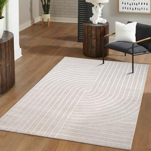 TT Home Wohnzimmer Teppich Esszimmer Kurzflor Boho Motiv Skandinavisch Glanzdetails Hoch-Tief-Struktur Soft-Touch Unifarben, Größe:120x160 cm