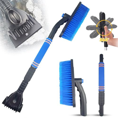 magnetspiele Eiskratzer Auto mit Besen, Auto Eiskratzer Schneebürste, Auto Abnehmbarer Eiskratzer, 2 in 1 Auto Eiskratzer Reinigungsbürste Werkzeug zur Schneeräumung (C)