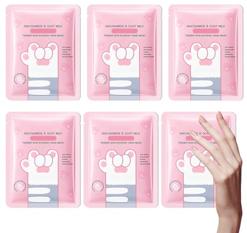 LZYLLS Hands Mask Moisturizing Gloves, 6PCS Hydrating Hand Peel Masks Exfoliating Gloves for Dry, Cracked, Rough, Aging Hands, Lightweight Soft Hands Mask Moisturizer Gift Set for Women Men (B)