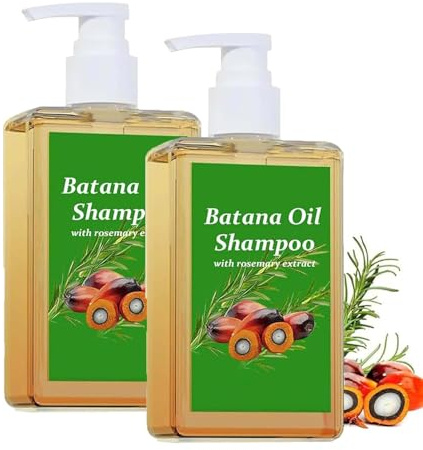 Batana öl für Haarwachstum,Rosmarin Shampoo für Haarwachstum, rosmarin wasser haare,Bio Haarwuchsshampoo mit Rosmarinöl, Rizinusöl und Batanaöl, Biotin Rosemary Shampoo gegen Haarausfall (2PC)