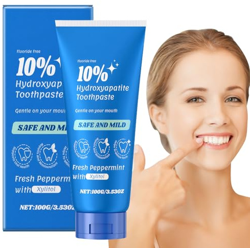 Zahnpasta Hydroxylapatit,Hydroxyapatite Toothpaste,Mildes Hydroxylapatit Zahnpasta Ohne Fluorid,Enthält Probiotika,Umfassende Pflege für Die Mundgesundheit (100g)