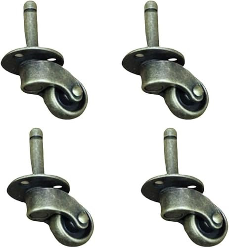 SDGBCXD, Heavy Duty Castor,4pcs Swivel Stem Caster Wheels,Antique Furniture Castor, Oil Rubbed Bronze,Silent,Wear Resistant,Furniture Wheels