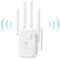 2025 Nuevo Repetidor WiFi, Amplificador Extensor WiFi con 2 Puertos ethernet, 4 Antenas, Modo Repetidor/Router/Ap, Extensor WiFi para Casa/Oficina, fácil instalación acción