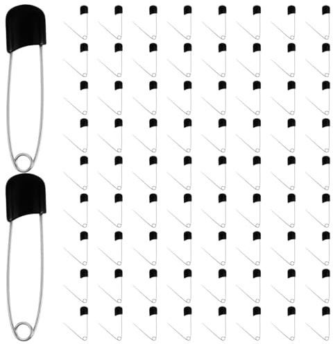 Housoutil 100 Pcs Baby Safety Pins Nappy Pins for Cloth Diapers and Blankets Rounded Edges Secure Grip One-Hand Fastening for Outdoor Activities and Daily Wear