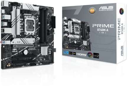 ASUS Prime B760M-A-CSM Intel B760 (LGA 1700) mATX CSM Commercial Motherboard PCIe 4.0, DDR5, 2X M.2, 2.5Gb LAN, DP, 2X HDMI™, SATA 6 Gbps, USB 3.2 Type-C, Aura Sync, ASUS Control Center Express