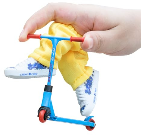 Metal Finger Scooter Set | Alloy Finger Scooter With Pants Shoes And Tools | Detachable Fingers Toy Skateboards | Fingertip Movement For Skateboarder, Kids, Adults