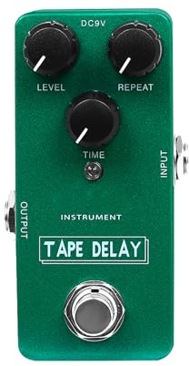 UPALDHOU Gitarrpedal All Metal Analog Dry Through Tape Distortion Digital Delay Effect Pedal med True Bypass för Elgitarrister, Robust Kompakt Design Vintage Tape Echo Sound 9V