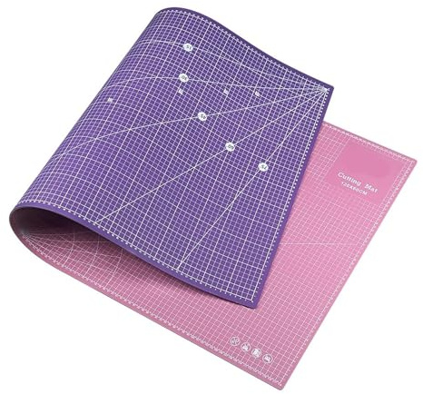 Roterande Skärmatta, Flerfärgad 120x60 Cm PVC Dubbelsidig DIY-sömnad Konstläder(Pink Purple)