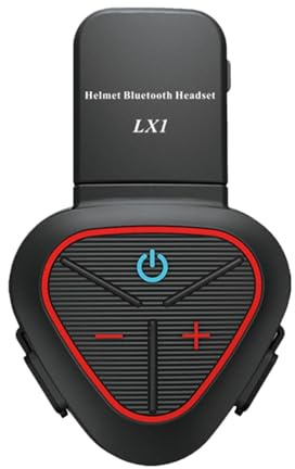 BWOFJGWH Tapas de Motocicleta, Auriculares BT, de Comunicación de Intercomunicación, Auriculares de Respuesta Automática para Montar con Música Al Aire, Rojo