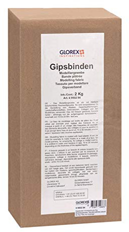 Glorex 6 9502 84 - Bende di Gesso in Confezione da 2 kg, Tessuto per modellismo, Maschere, Decorazioni e Impronte del pancione.