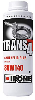 IPONE - Motorcykelaxelolja - 1L dunk - Trans 4 80W140 - Halvsyntetisk - Hög prestanda - Tålar tung belastning
