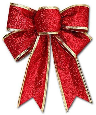 Huieago Christmas Bowknots Large Cute Christmas Tree Big Glittering Red Bows Christmas Tree Decoration Craft Supplies Xmas Tree Decoration Bow Ornaments (Red-1 pc)