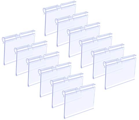 Matogle 70 Stücke PVC Etikettenhalter Transparenter Preisschildhalter Kunststoff Waren-Beschilderungen Perfekt für Shop Supermärkten Einzelhandelsgeschäften (60 x 44 MM) (1)