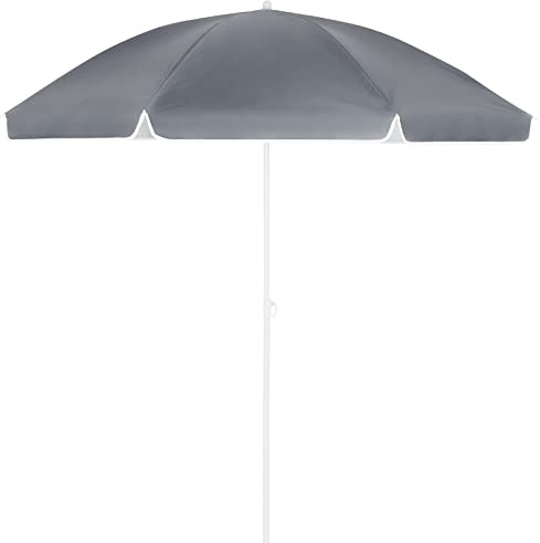 Kingsleeve® Sonnenschirm UV 50+ Tragetasche groß Strandschirm wasserabweisend neigbar höhenverstellbar Erdspieß Balkon Strand Rund Gartenschirm Anthrazit