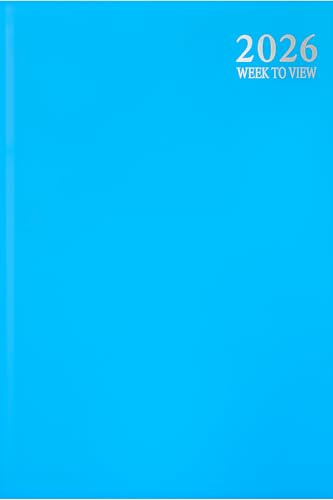 1ABOVE 2026 Premium Quality A5 Week to View Diary | Pastel colour | Hardback Casebound Cover & Ribbon Marker WTV Year Planner for Business, Office, Home, Appointments (LIGHT BLUE)