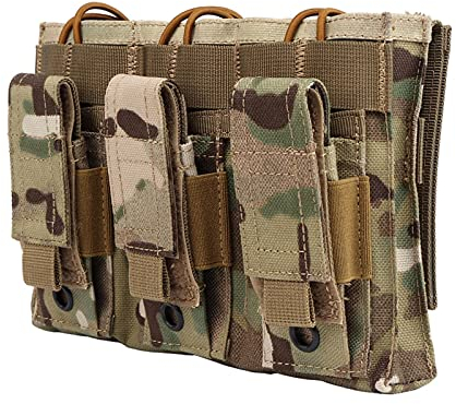 KODENOR Tarnung Mag Pouch Nylon M4 M14 AK. Airsoft Gun 5.56mm 9mm Magazin-Taschen Klett-MOLLE-Pistolen-Mag-Halter (Color : MG-33-CP)