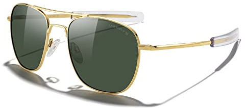 MERRY'S Classic Square Aviator Military Polarized Sunglasses for Men or Women S8636