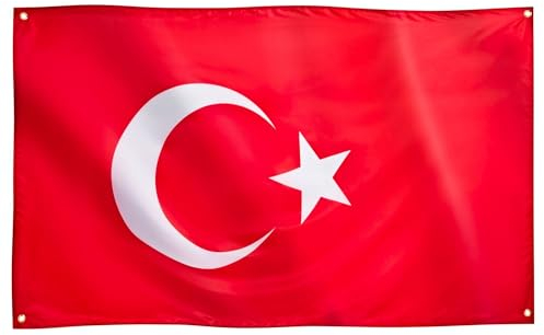 Runesol Türkei Flagge, 91x152cm, Türkei Fahne, 4 Ösen, eine in jeder Ecke, Tag des Sieges, Türkischer Tag der Republik, Premium Fahnen für draußen und drinnen, satte Farben