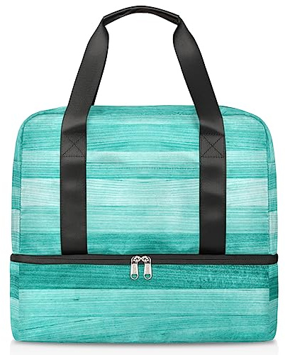 Träreseduffelväska 21 l träblå helgväska våt separat sportkasse gym resväska för män kvinnor weekendväska, mång, 21L, Reseduffel
