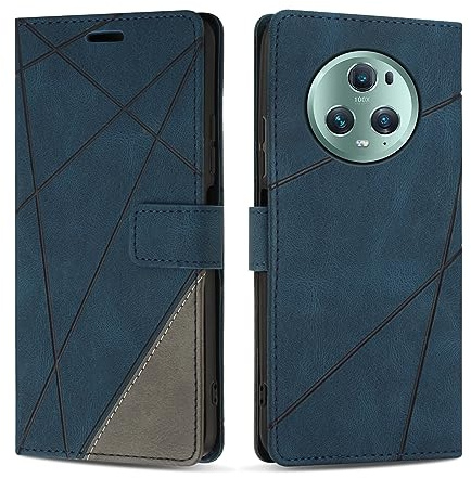 SONWO Hülle für Honor Magic 5 Pro 5G, Premium PU Leder Handyhülle Flip Case Wallet Silikon Schutzhülle Klapphülle für Honor Magic 5 Pro 5G, Blau