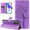 Dcjlbo Hülle für Samsung Galaxy A55 5G Handyhülle mit Kartenfach Motiv Muster Blumen Hülle Leder Klappbar Klapphülle Cover Flip Case Handytasche Magnet Schutzhülle für Samsung Galaxy A55 5G-Lila