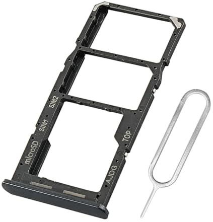 Eonpam Tiroir Carte SIM pour (Samsung Galaxy A04s) Support Qualité d'origine Remplacement Plateau Memory SD Slot Carte SIM avec Aiguille SIM(Noir)