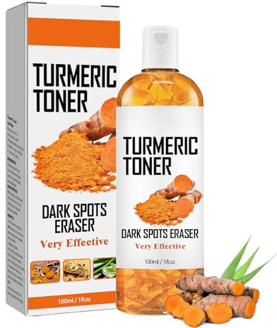 Tonico Schiarente Alla Curcuma, Tonatore di curcuma, Tonico Illuminante per Viso, Rassodamento della Pelle Acqua Nutriente per il Viso, Toner Quotidiano per Tutti i Tipi di Pelle