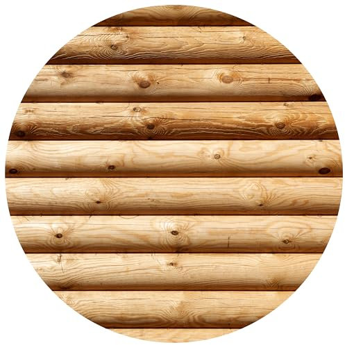 wandmotiv24 Runde Fototapete Holz Wand, selbstklebende Strukturtapete 260g - Groß - (150x150cm) M0046
