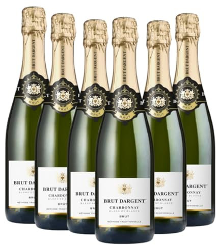 Brut Dargent Chardonnay Brut | 6 x 0,75 L | 11% Vol. | Elegant & Frisch | Ideal für Aperitif & Feiern | Schaumwein Aus Frankreich
