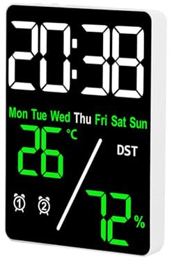 Avejjbaey Reloj despertador, estaciones meteorológicas, reloj digital, monitor de temperatura para uso comercial en interiores y domésticos